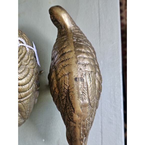 Vintage MCM Brass Quail Or Grouse Figurines-set of 2. In Amazing Condition!!!! - Picture 2 of 14